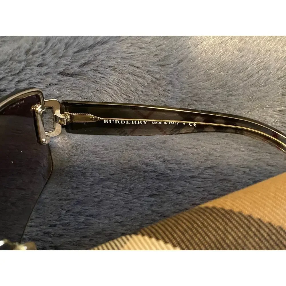 BURBERRY B3043 Rimless Shield Wrap Monolens Sunglasses Italy + CASE - Picture 2 of 5